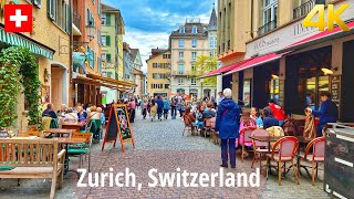 Zurich Swizerland walking tour 4K 60fps  An amazing walk in a Beautiful Swiss city [upl. by Ivett]