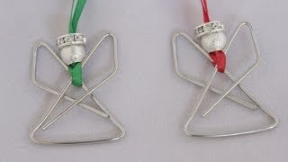 Angel Paperclip Ornament Tutorial  Christmas Angel craft [upl. by Nymrak]