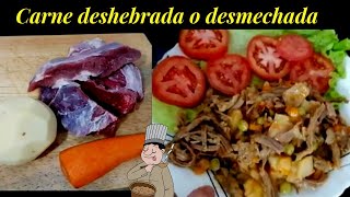 Como hacer carne deshebrada o desmechada con patatas 😋 Receta fácil rápida y económica [upl. by Eittap106]