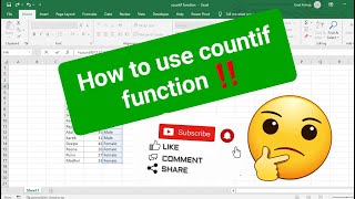 countif function in excel  countif function excel in hindi [upl. by Reel]