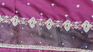 maggam moti work beats zardosi aaribeadwork motivation aari [upl. by Eelaroc]