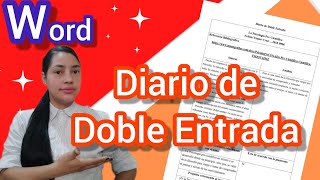 🟥Cómo HACER un DIARIO de DOBLE ENTRADA en WORD  Cómo CREAR un DIARIO de DOBLE ENTRADA en WORD ⁉️ [upl. by Corabella]