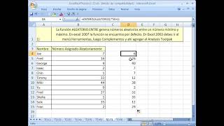 Excel Facil Truco 17 Generar numeros enteros aleatoriamente [upl. by Rambert]