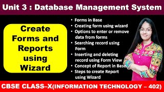 Create Forms and Reports using Wizard  Unit 3 Database Management System  Class 10 IT [upl. by Hselin]