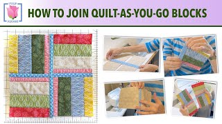 How to Join Quilt As You Go Blocks Together by Machine  A Tulip Square Quilting Sewing Tutorial [upl. by Adamok]