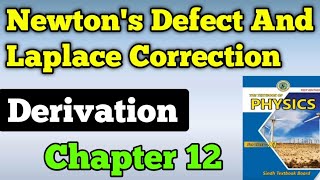 Newtons defect and Laplace correction Derivation chapter 11 acoustic class 11 new physics book [upl. by Akienom672]