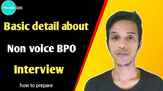 Basic detail of non voice process Bpo interview  how to prepare for non voice Bpo interview [upl. by Reivaxe]