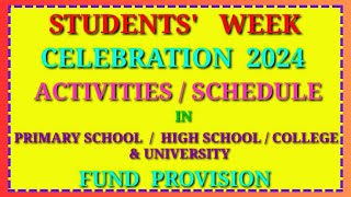 Student Week  Students Week Observation  Guidelines For Students WeekStudents Week In West Bengal [upl. by Nissy]