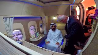 HH Sheikh Mohammed bin Rashid Al Maktoum visits New Emirates First Class Private Suite [upl. by Gunthar]