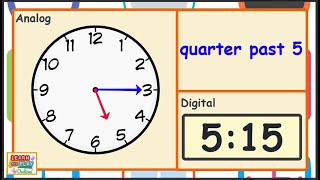 Telling the Time for Kids Quarter Past Times [upl. by Rojam]