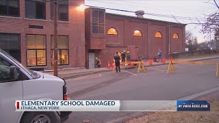 Elementary school heavily damaged after Ithaca police pursuit [upl. by Jennie698]