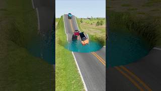 Cars vs Big Water Pit  BeamNGDrive [upl. by Ynatil255]