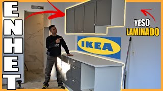 🔶Como MONTAR COCINA IKEA ENHET🔶 Sobre PARED de YESO LAMINADO [upl. by Miner]