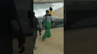 Morning fishing on the Atlantic coast Espinho suburb of Porto Portugal [upl. by Oletha]