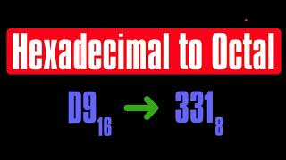 Hexadecimal to Octal Quick and Easy [upl. by Thatch314]