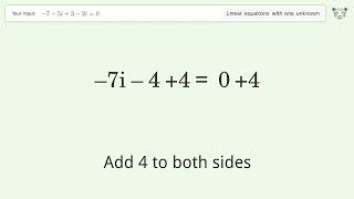 Solve 75i32i0 Linear Equation Video Solution  Tiger Algebra [upl. by Dualc]