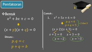Akar Persamaan Kuadrat Pemfaktoran [upl. by Brindell691]