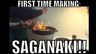 Our first time making the famous Greek Meza SAGANAKI [upl. by Submuloc]