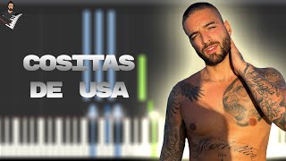 Maluma  Cositas de la USA  Instrumental Piano Tutorial  Partitura  Karaoke  MIDI [upl. by Bittencourt162]