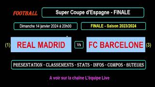 REAL MADRID  FC BARCELONE  Super Coupe dEspagne  FINALE  Football  Saison 20232024 [upl. by Masry598]