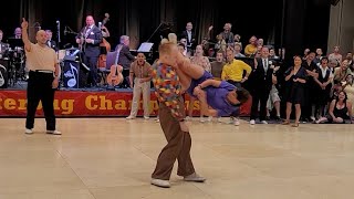 Incredible Lindy Hop Performances CAMP HOLLYWOOD 2023  OPEN LINDY Nils and Bianca Keep Title [upl. by Etiuqram]