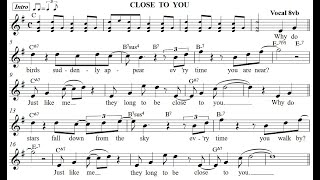 CLOSE TO YOU Play amp Sing Along Backing Track Lyrics Chords  Carpenters [upl. by Pownall]