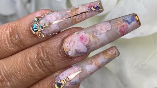 Rose Gold Angel Nail Foils XL Coffin [upl. by Ado]