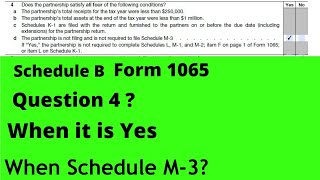 Fill out Schedule B Form 1065  When to Answer Yes to Question 4 – Are Required to File Schedule M3 [upl. by Oludoet]