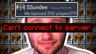 Shutting Down SSundee’s PaytoWin Minecraft Server – 200 Players BANNED [upl. by Aenel]