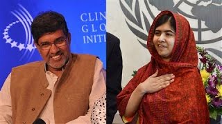 Malala Yousafzai Kailash Satyarthi Awarded Nobel Peace Prize [upl. by Goodhen]