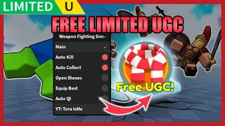 🎄FREE LIMITED UGC Weapon Fighting Simulator Script Hack • Auto Farm Roblox [upl. by Ynafit]