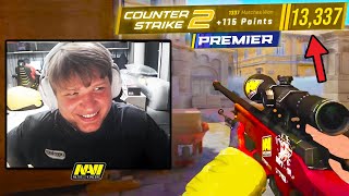 S1MPLE GETS HIS NEW CS2 RANK PREMIER RATING COUNTERSTRIKE 2 CSGO Twitch Clips [upl. by Eiramlirpa]