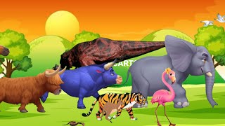 Animal stampede crossover 🐅  animal race  animal  Naval cartoon 3d 🙋 [upl. by Gerda]