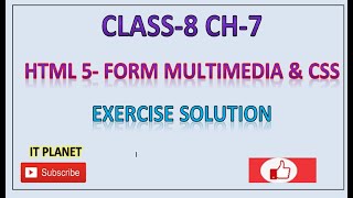 CLASS 8CH7 HTML 5 FORMS amp CSS  EXERCISE SOLUTION [upl. by Yelena]