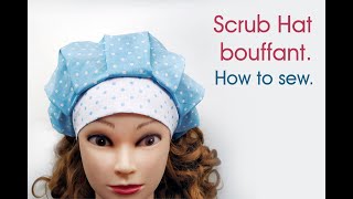 Scrub Hat bouffant How to sew [upl. by Aikahs728]