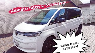 Volkswagen Multivan T7 20 TSI 204 PS Review nach 6 Monaten Nutzung [upl. by Nosinned]