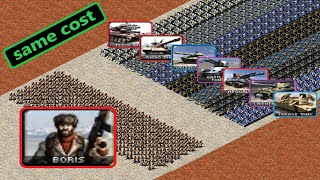 Boris vs a Mix of Tanks  Same Cost  Red Alert 2 [upl. by Siahc]