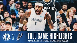 Dallas Mavericks Highlights vs San Antonio Spurs  November 16 2024 [upl. by Marlea]