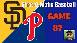 StratOMatic Baseball 2020 Padres 5531 vs Phillies 3056 GAME 87 [upl. by Stag]