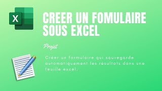 Créer un formulaire sous excel sans programmation [upl. by Negiam]