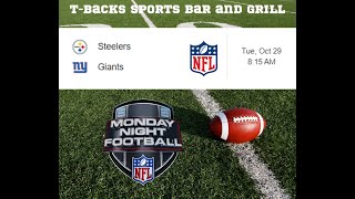 TBacks Sports Bar and Grill Sports Schedule and free beersoda for Tuesday Oct 29 2024 [upl. by Conyers]