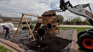 Play Set Reveal Basketball Hoops Down amp Planting Big Trees 🙌😍🌲  Garden Answer [upl. by Eipper]