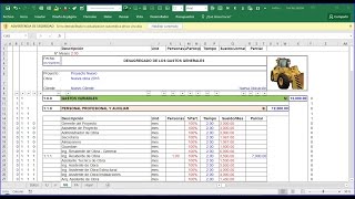 Costos Indirectos  como hacer un presupuesto de obra  Excel  PRECEX 18 [upl. by Enedan]