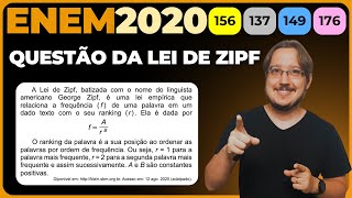 ENEM 2020  Logaritmo  A Lei de Zipf batizada com o nome do linguista americano George Zipf é [upl. by Ahsas8]