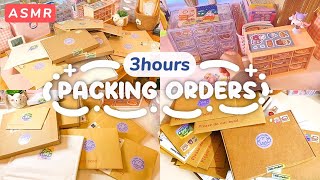 3hours ASMR packing orders compilation  cute Korean sticker shop  packing asmr  packaging asmr [upl. by Lavinia]