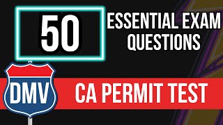 CA DMV Permit Test 2024 50 Essential Exam Questions [upl. by Ahcila]