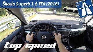 Škoda Superb 16 TDI 2017 on German Autobahn  POV Top Speed Drive [upl. by Henricks]