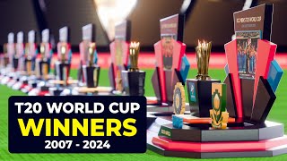 T20 World Cup Winners List From 2007 to 2024 [upl. by Applegate]