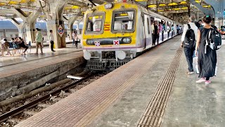 CSMTPanvel EMU Local Train Arrival and Departure from Juinagar Railways Station NAVI Mumbai [upl. by Rednaeel]