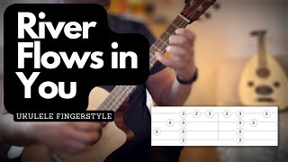 River Flows in you  ukulele  fingerstyle tutorial [upl. by Anerac]